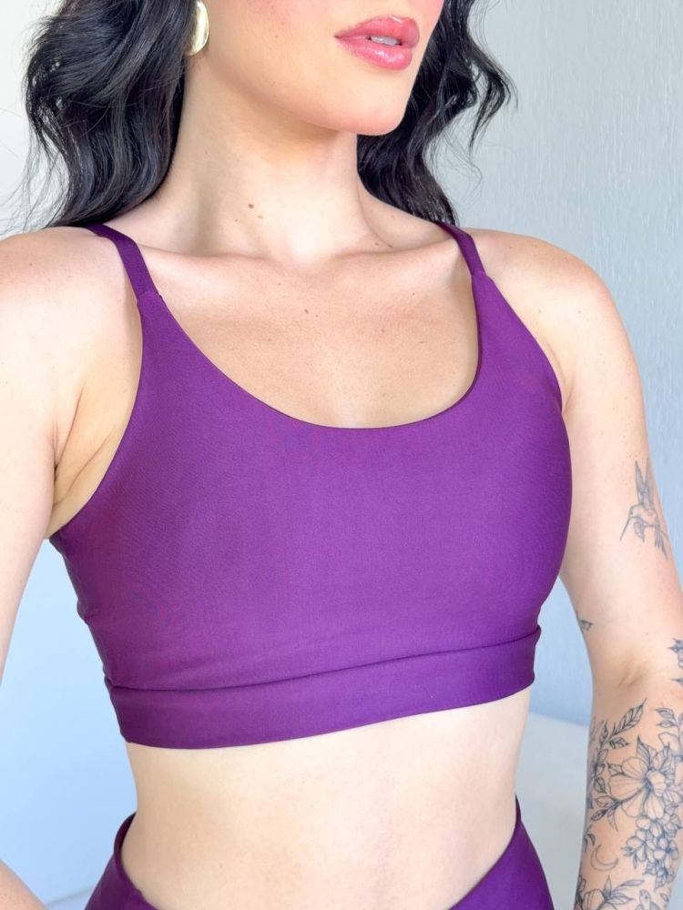 Top roxo detalhe costas